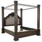 Ashley Maylee King Canopy Bed  in Dark Brown, , large