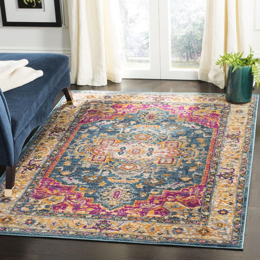 Safavieh Madison MAD202M 5&#39;1&quot; x 7&#39;6&quot; Blue Area Rug, , large