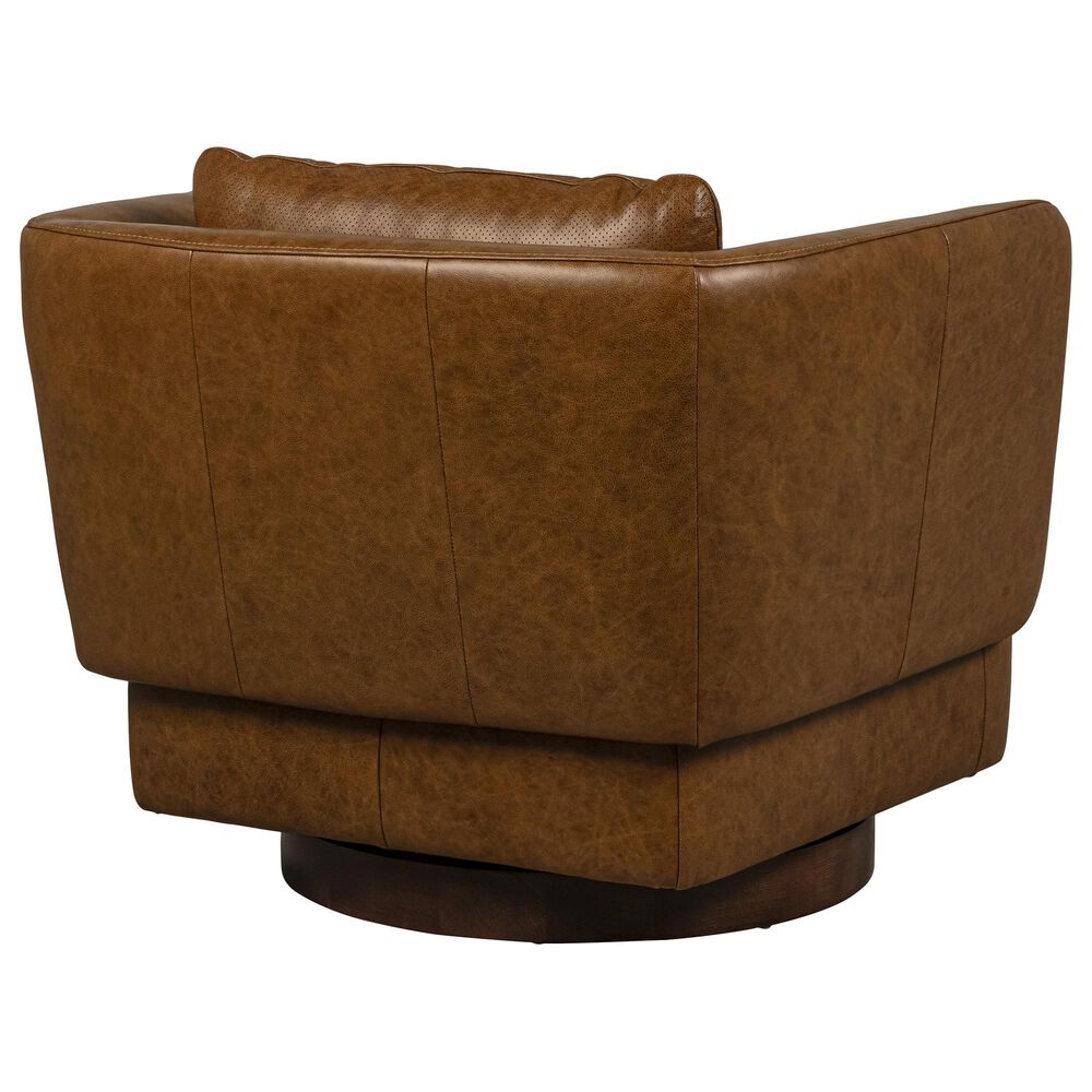 Interlochen Leather Swivel Chair in Saddle, , large