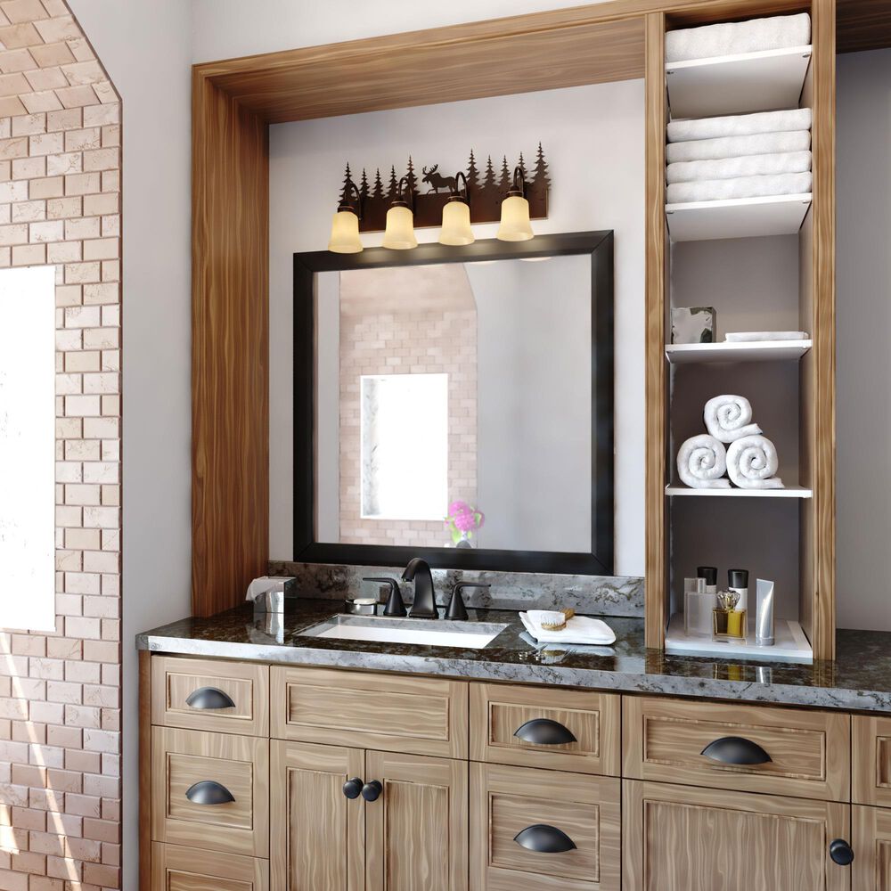 Vaxcel Yellowstone 4-Light Bathroom Vanity in Burnished Bronze, , large