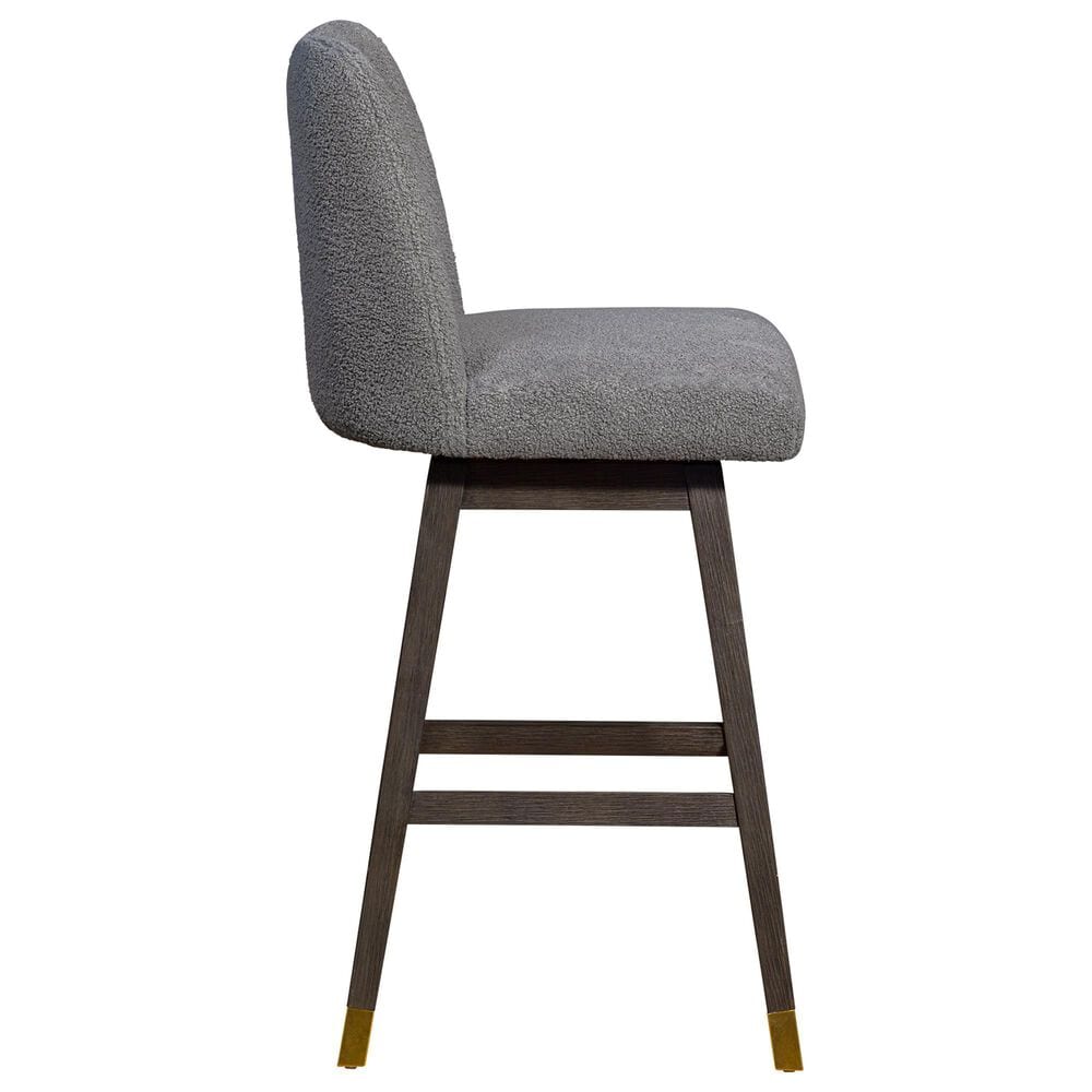 Blue River Amalie Swivel Barstool with Grey Boucle Cushion in Grey Oak, , large