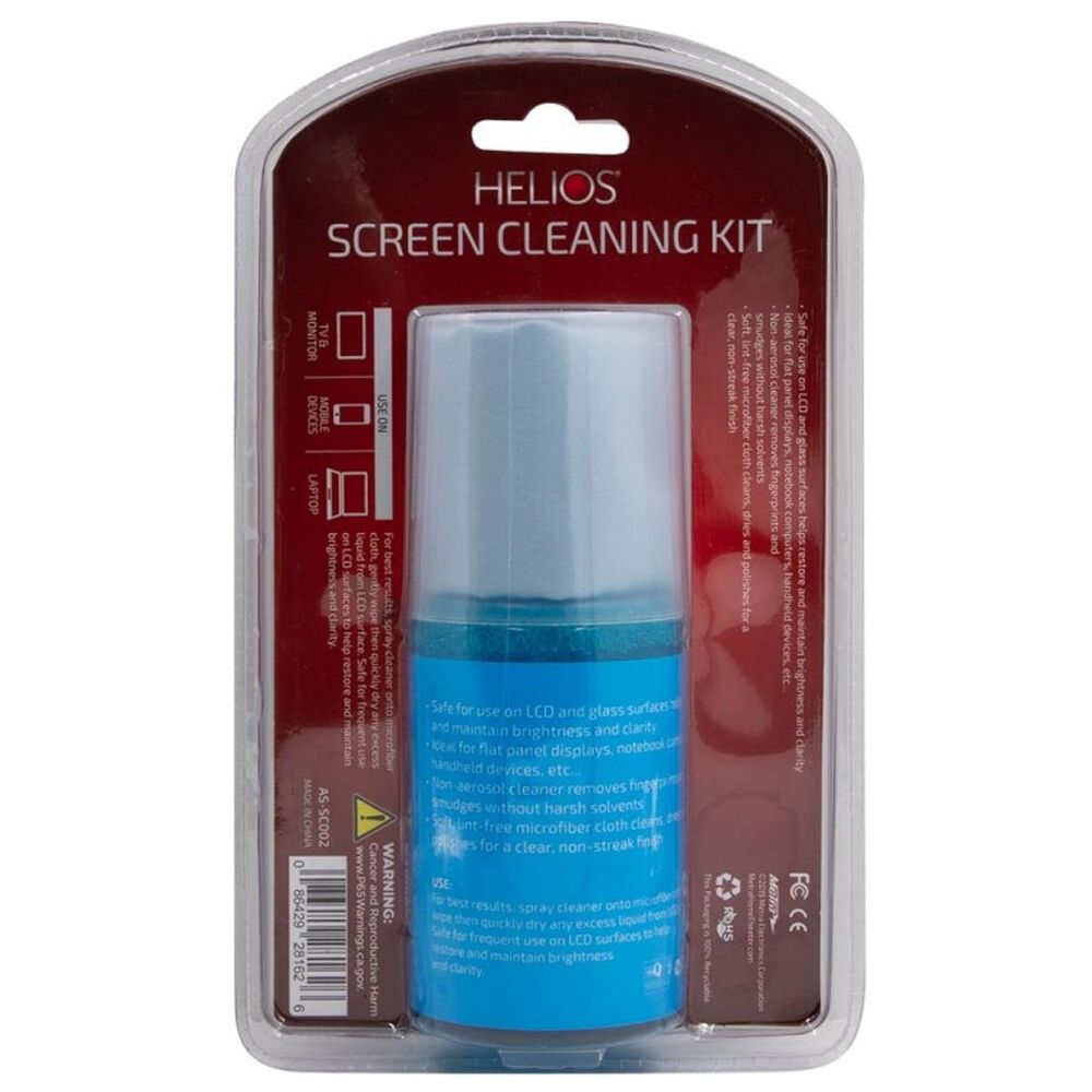 Helios Helios Screen Cleaning Kit - 200ml Solution with Cloth, , large