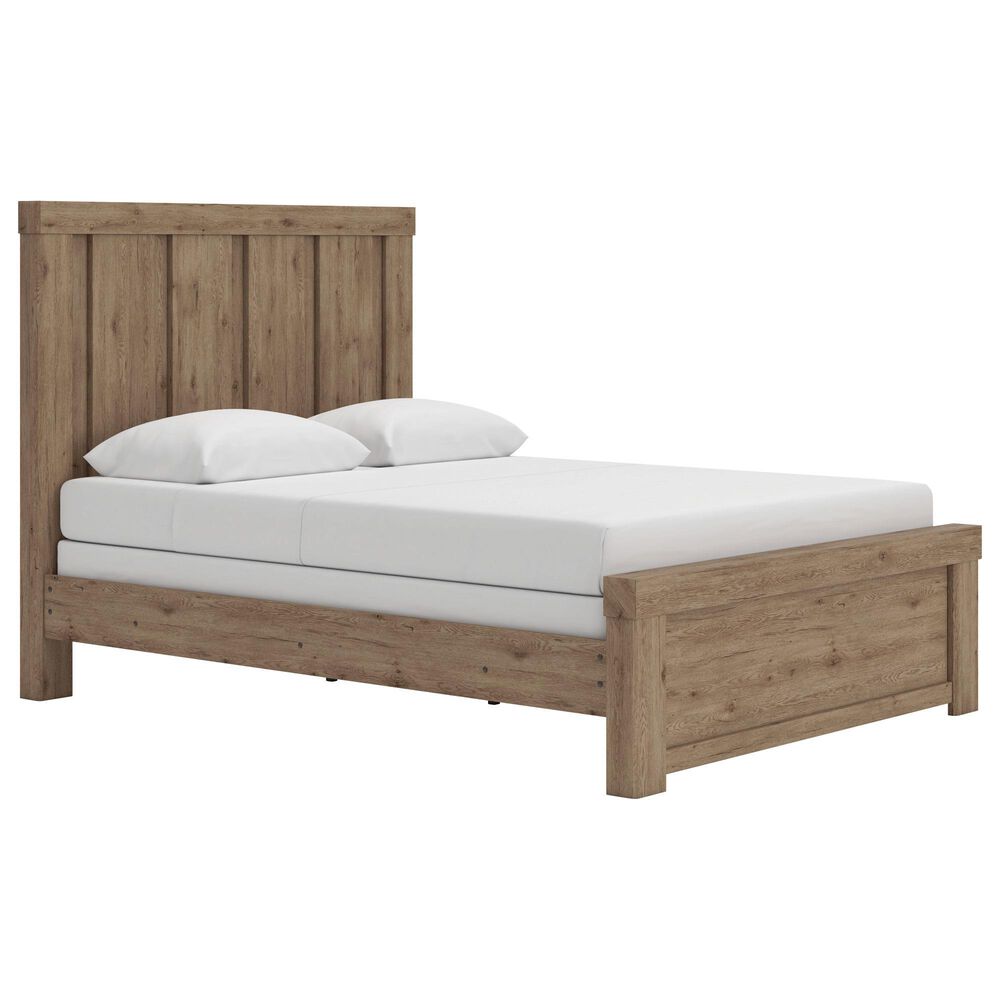 Ashley Oliandon 5 Piece Queen Panel Bedroom Set in Light Brown, , large