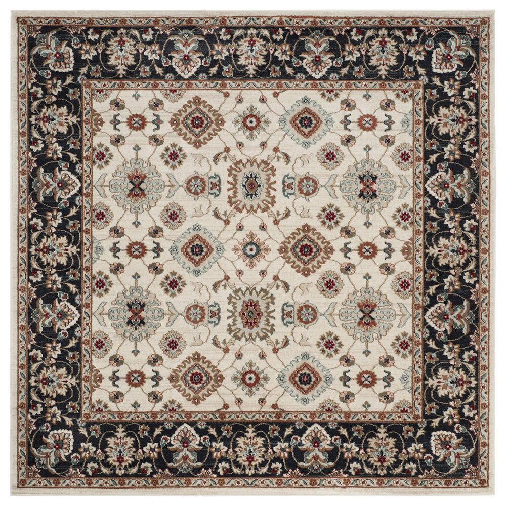 Safavieh Lyndhurst LNH332 7" Square Cream and Navy Area Rug, , large