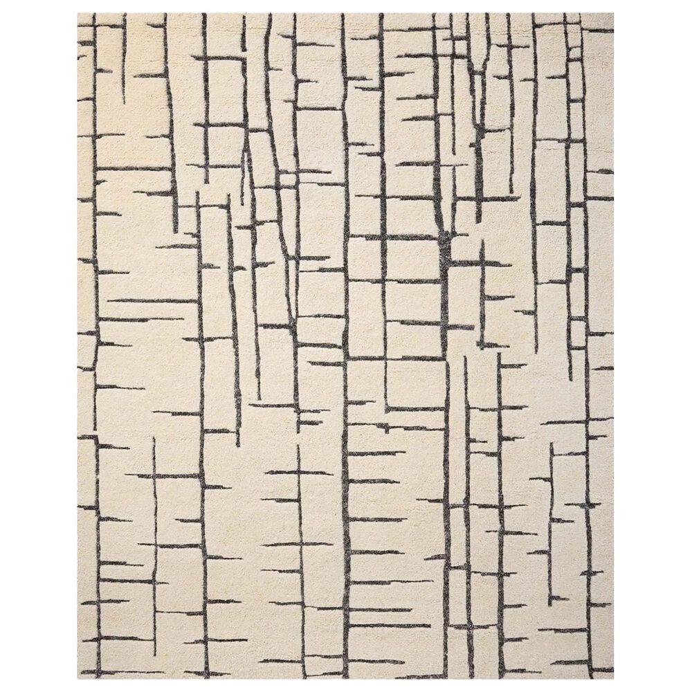 Loloi Octavia 8"6" x 11"6" Ivory and Charcoal Area Rug, , large