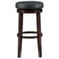 Linon Home Decor Maya Swivel Bar Stool with Black Cushion in Rich Brown, , large