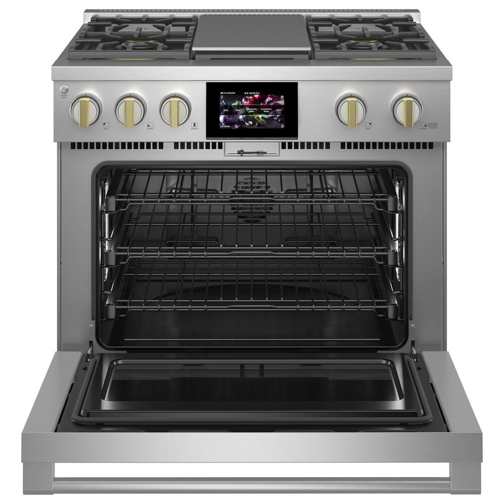 Monogram 36&quot; Dual-Fuel Professional Range with 4 Burners and Griddle in Stainless Steel, , large