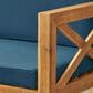 Hearth and Haven Alcove 5-Piece Outdoor L-Shape Sectional Set with Dark Teal Cushion in Teak, , large