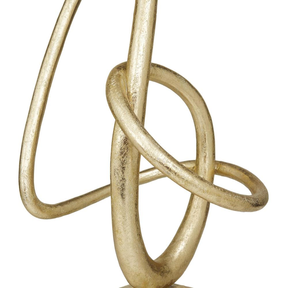 Maple and Jade 19&quot; Decorative Sculpture in Satin Gold and White, , large