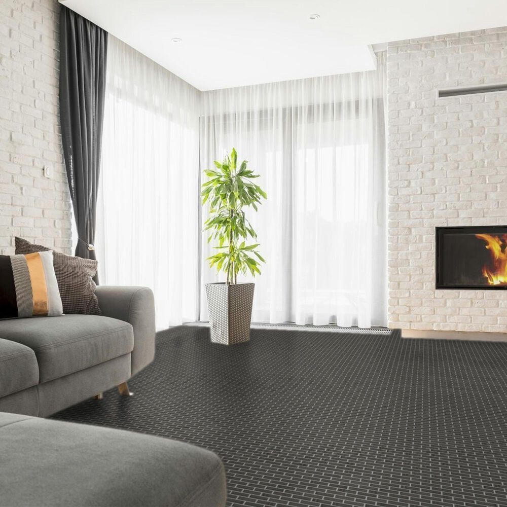 Emser Savvy Pewter 1" x 3" on 11" x 12" Glazed Porcelain Mosaic Sheet, , large