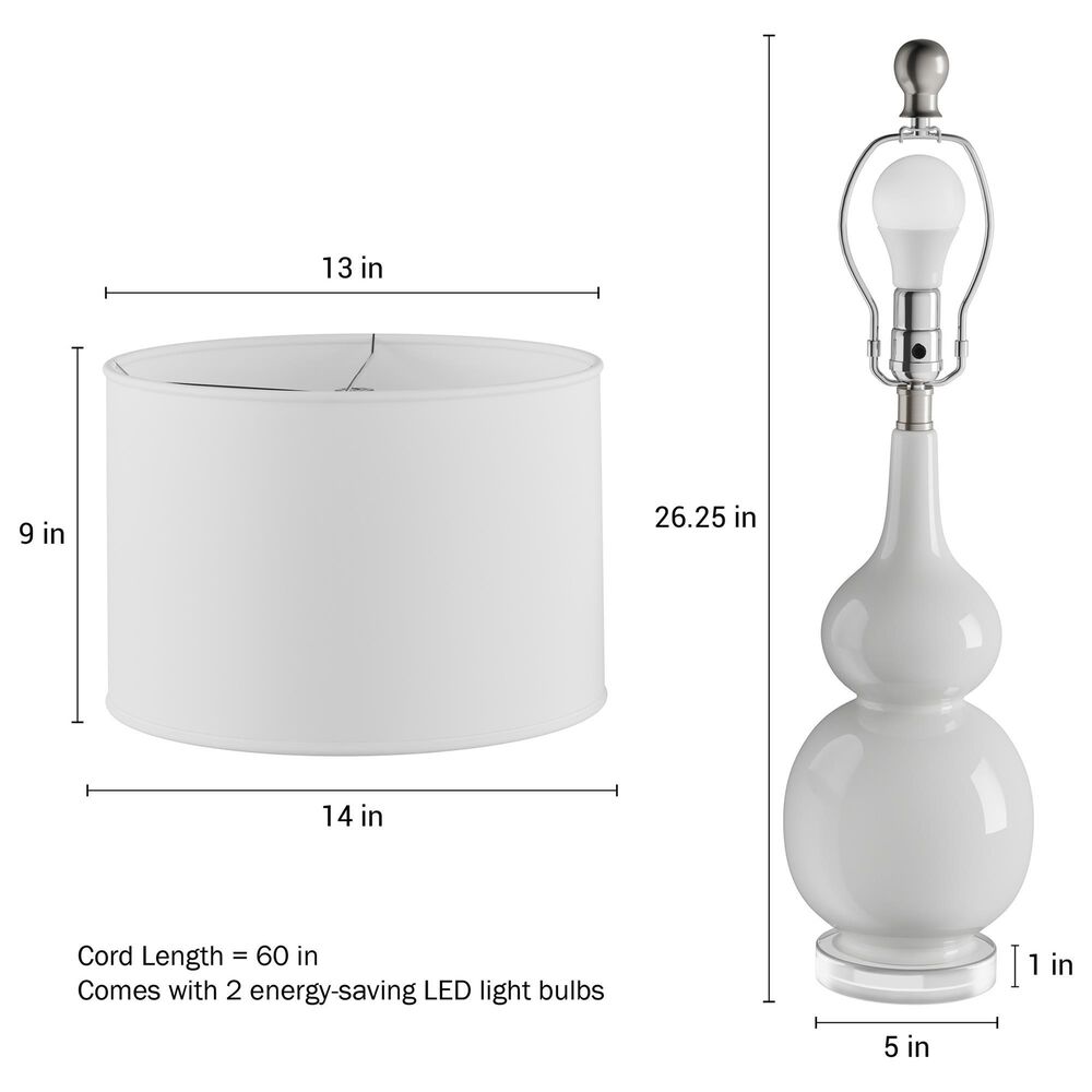 Timberlake Double Gourd Vintage Table Lamp in Milky White and Clear (Set of 2), , large