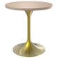 Leisuremod LeisureMod Verve Collection 27 Round Dining Table, Brushed Gold Base with Light Natural Wood MDF Top, , large