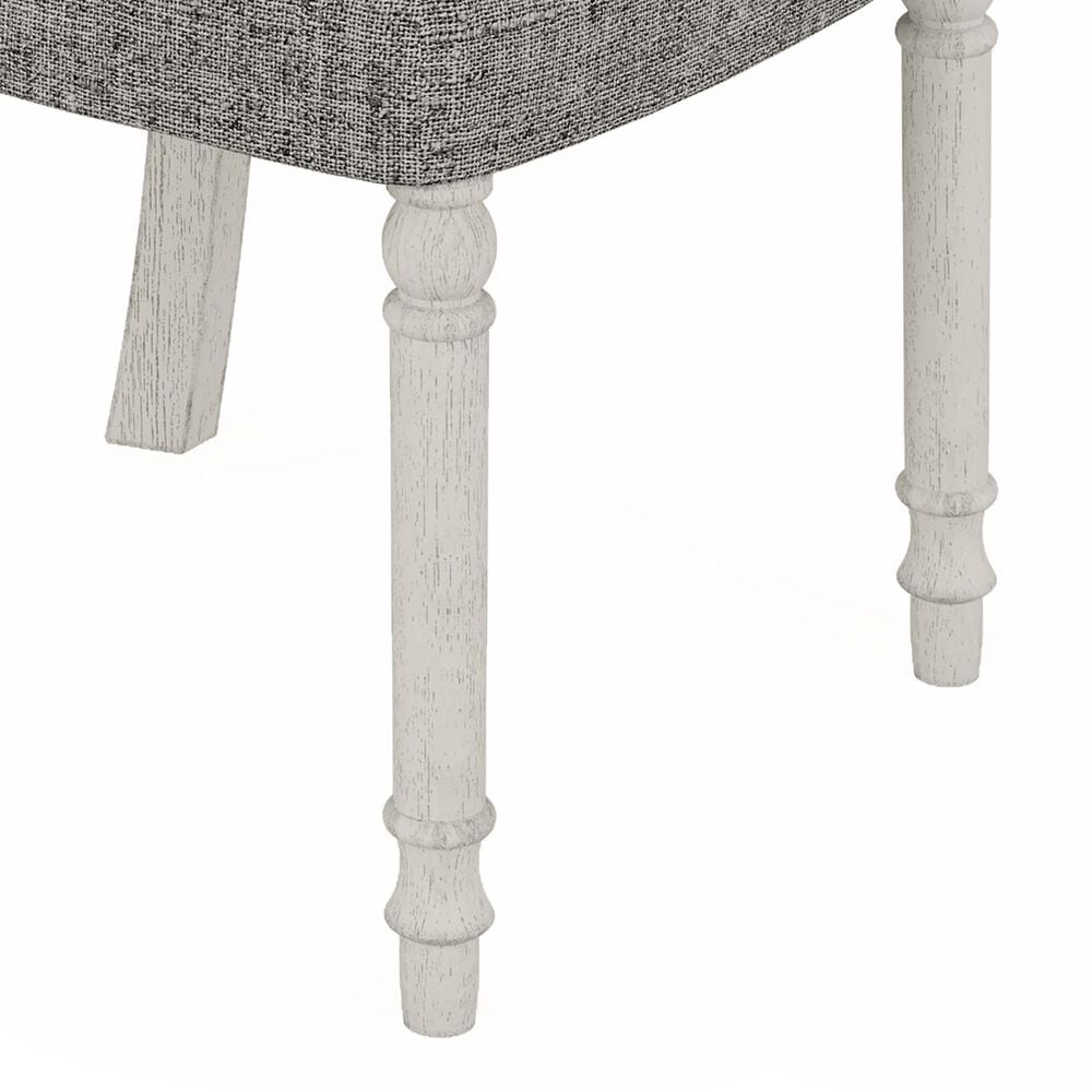 HOMLUX Side Chair with Gray Cushion in White (Set of 2), , large