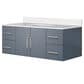 Lexora Home Geneva 48" Single Bathroom Vanity in Dark Grey with 2 cm White Quartz Top and Rectangular Sink, , large
