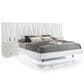 New Heritage Europa Wood Queen Panel Bed with 2 Nightstands in White, , large