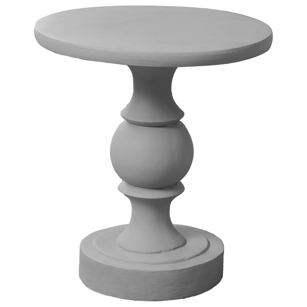 Hearth and Haven Outdoor Round Side Table with Sculpted Pedestal Base in Grey, , large