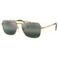 Ray-Ban New Caravan Sunglasses with Silver and Blue Lenses in Polished Gold, , large