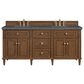 James Martin Vanities Lorelai 72"Double Vanity in Mid-Century Walnut with 3 cm Parisien Bleu Quartz Top, , large