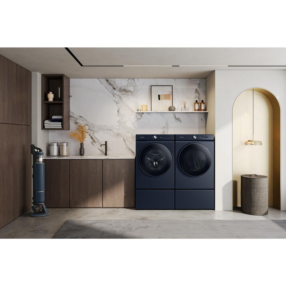 Samsung Bespoke 5.3 Cu. Ft. Front Load Washer and 7.6 Cu. Ft. Electric Dryer Laundry Pair in Brushed Navy, , large