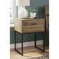 Ashley Deanlow 1-Drawer Nightstand in Honey Brown and Dark Pewter, , large