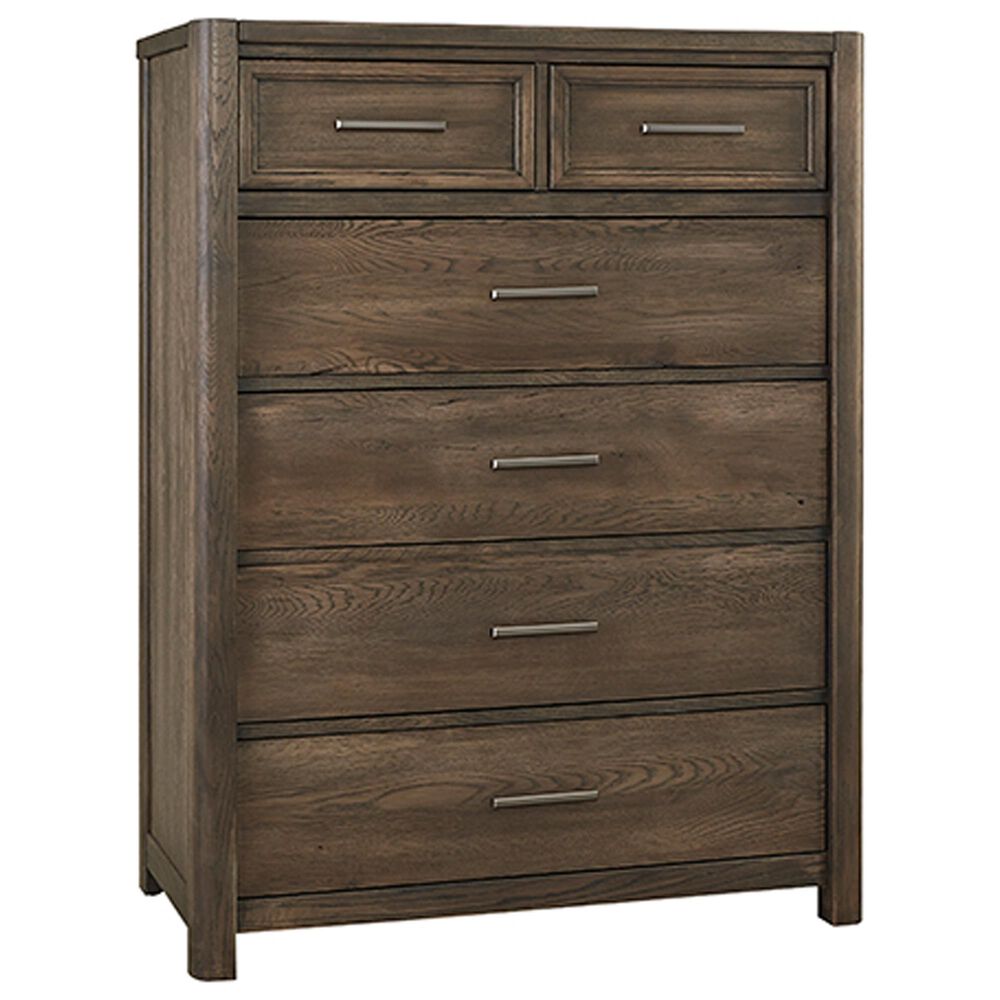 Viceray Collections Crafted Oak 5-Drawer Chest in Aged Gray, , large