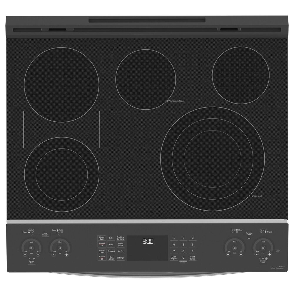 GE Profile 2-Piece Kitchen Package with 30" Smart Slide-in Electric Double Oven Range and 2.1 Cu. Ft. Over-the-Range Sensor Microwave Oven in Stainless Steel, , large