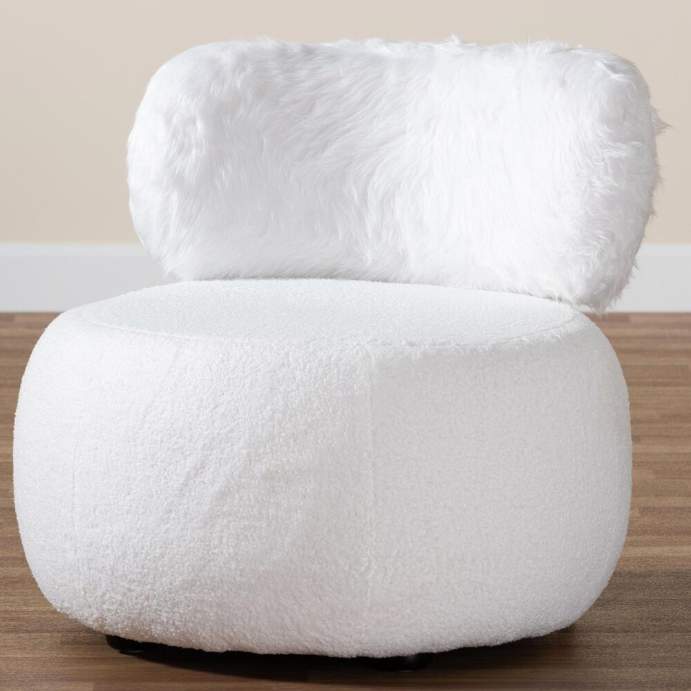 Baxton Studio Tayla Accent Chair in White, , large