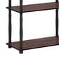 HOMLUX Turn-N-Tube 4-Tier Corner Open Storage Bookshelf in Dark Cherry and Black, , large