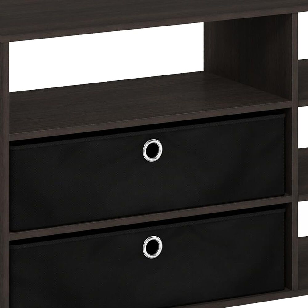 HOMLUX 46.6" Simple Design TV Stand with Bins in Walnut and Black, , large
