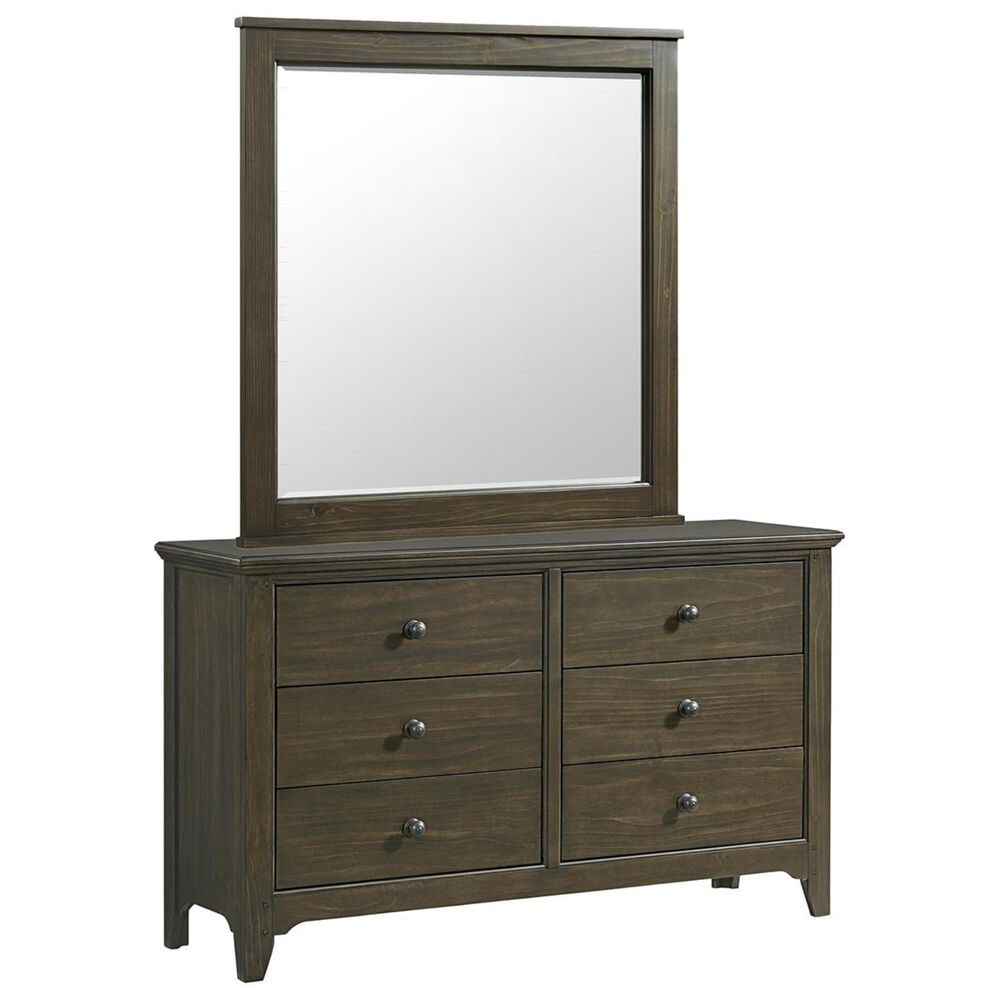 Hawthorne Furniture Tahoe 6 Drawer Dresser and Mirror in River Rock, , large