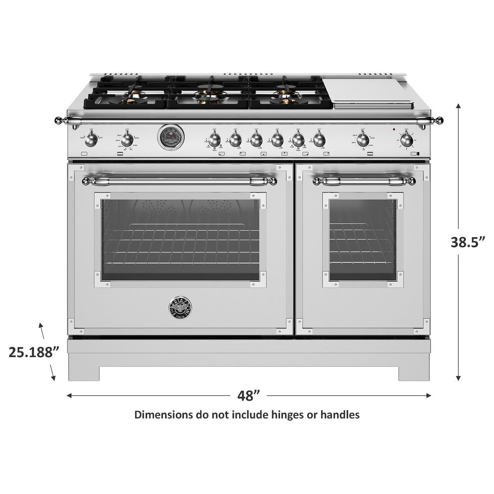 Bertazzoni Heritage 7.1 Cu. Ft. Freestanding Gas Range in Stainless Steel, , large
