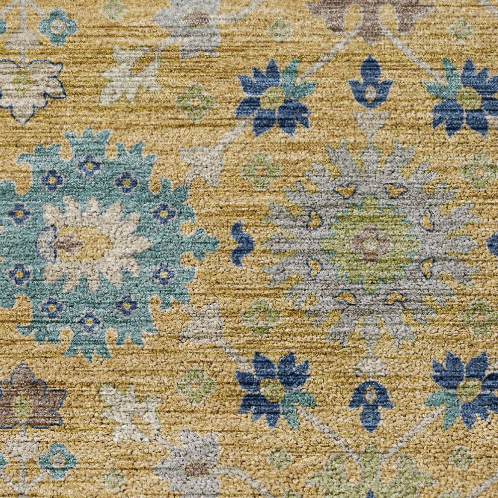 Dalyn Rug Company Silk Road Turmeric, Gold, Blue, Copper, Ivory, Taupe and Aloe 6&#39;6&quot; x 9&#39;6&quot; Area Rug, , large