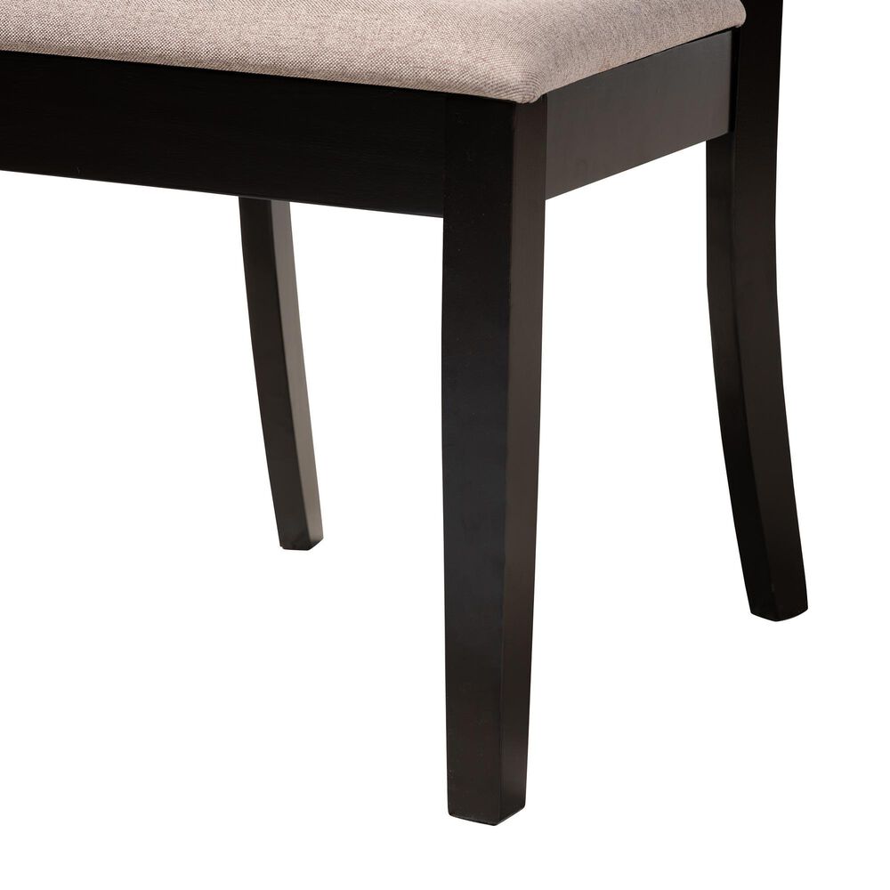 Baxton Studio Clarke Side Chair with Sand Cushion in Espresso Brown (Set of 4), , large