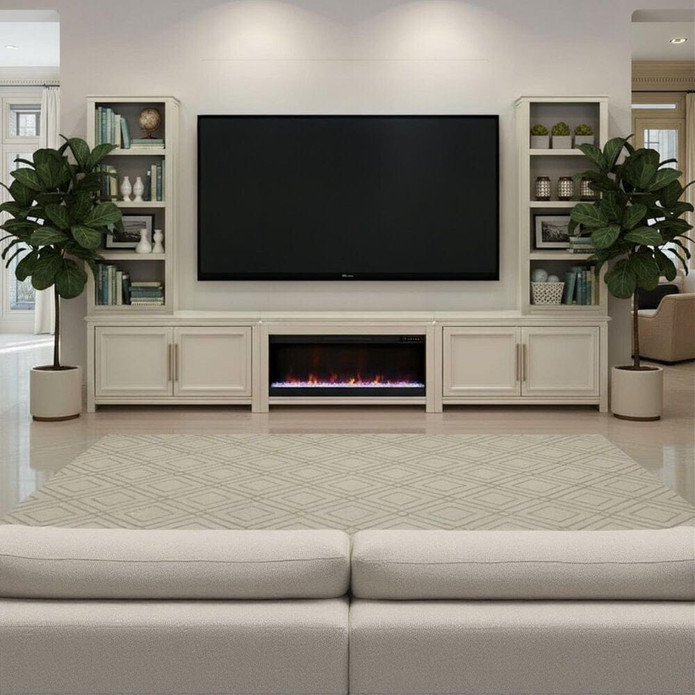 Legends Home The Cove Fireplace Modular Cabinet with Fireplace Insert in Khaki, , large