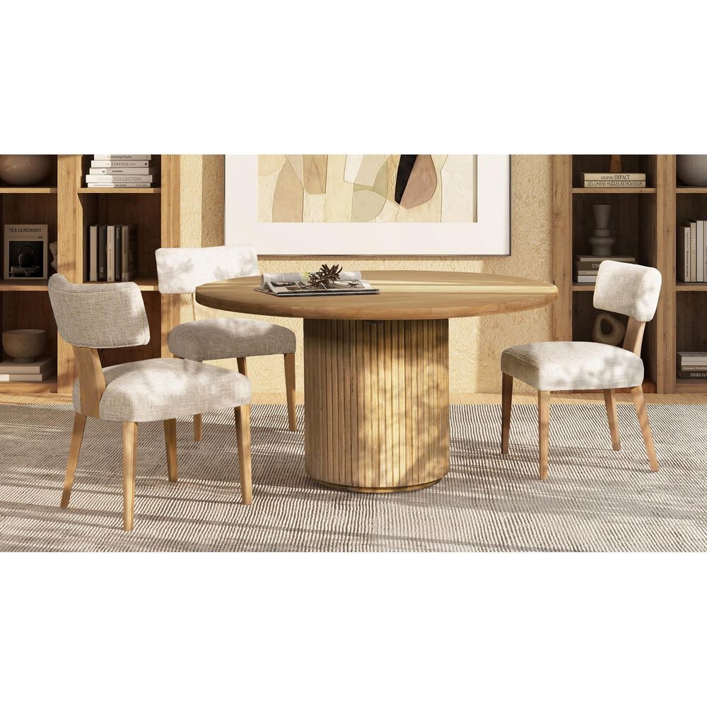 Jennifer Taylor Home Louise Side Chair with Travertine Beige Cushion in White Washed and Natural (Set of 2), , large