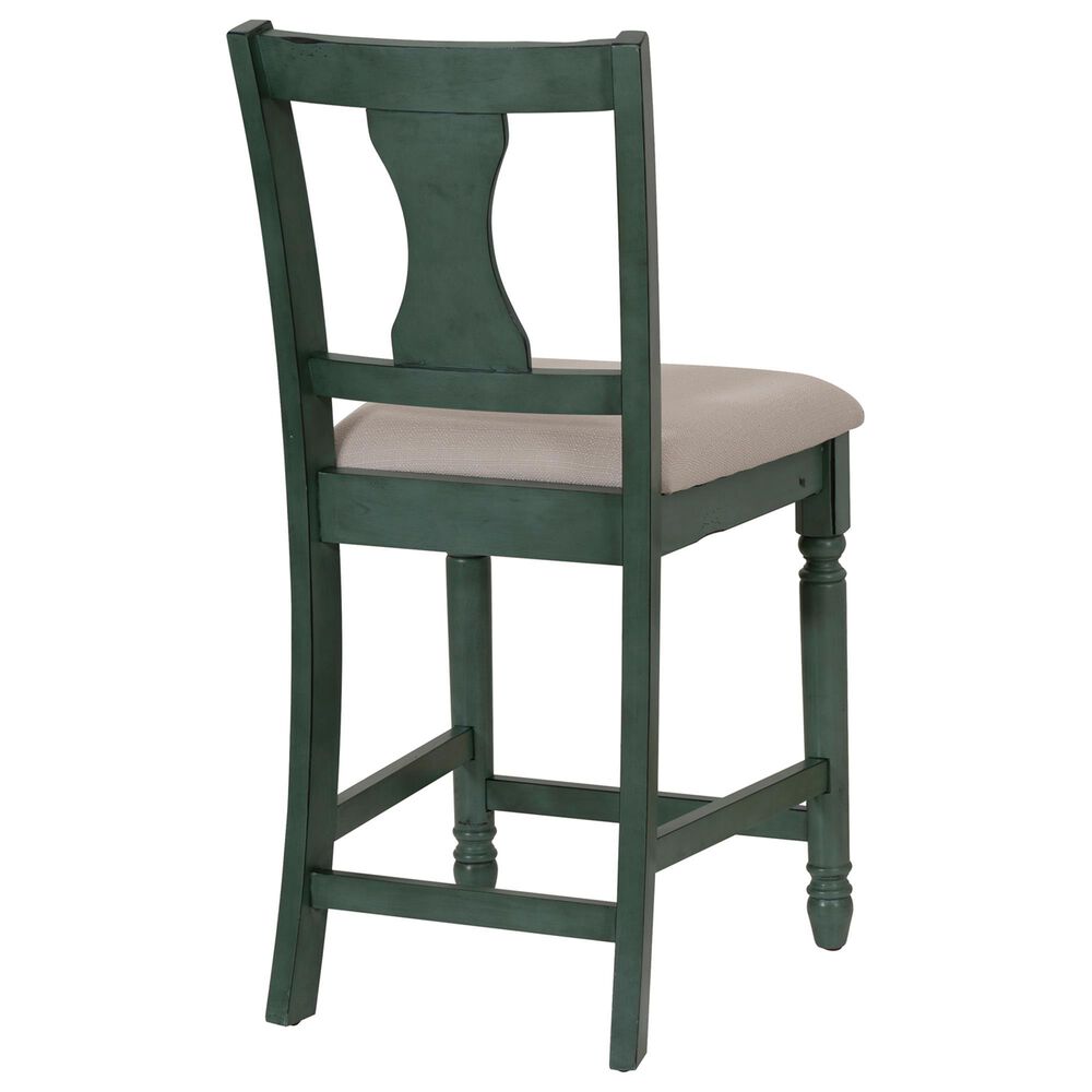 Linon Home Decor Willow Counter Stool with Cream Cushion in Teal, , large