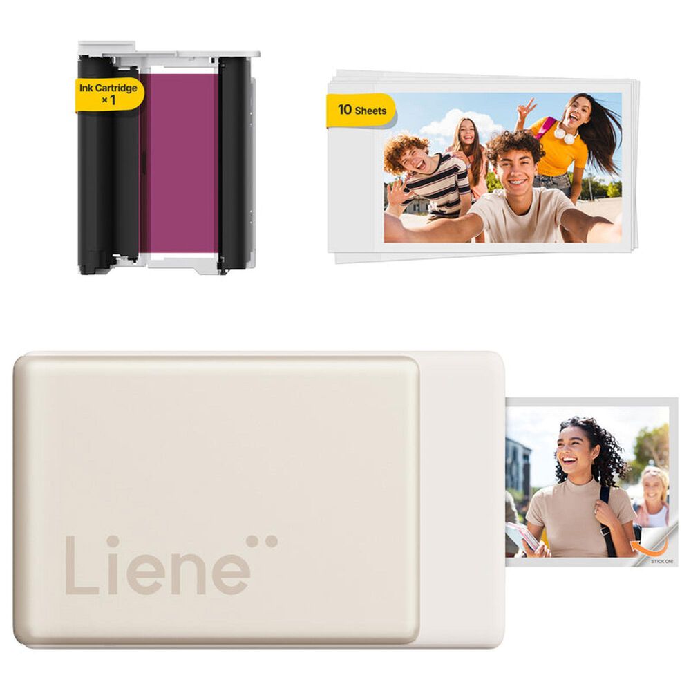 Liene Pearl N200 Pro 2" x 3" Portable Photo Printer with 10 Sheets of Paper in Gold, , large