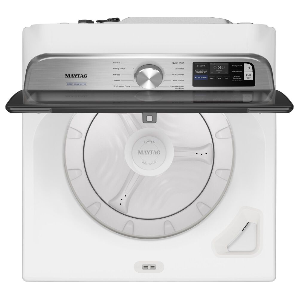 Maytag 5.2 Cu. Ft. Smart Top Load Washer and 7.4 Cu. Ft. Smart Gas Top Load Dryer Laundry Pair in White, , large