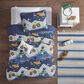 Hampton Park Nash 4-Piece Full/Queen Reversible Quilt Set in Green, Orange, Blue and Grey, , large