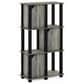 HOMLUX 4-Tier Storage Bookcase with Three Doors in French Oak and Black, , large
