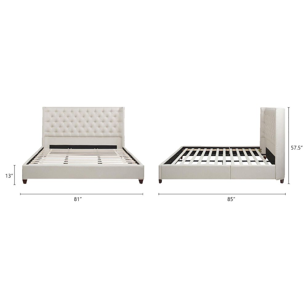 Jennifer Taylor Home Manhattan King Platform Bed in Light Beige, , large