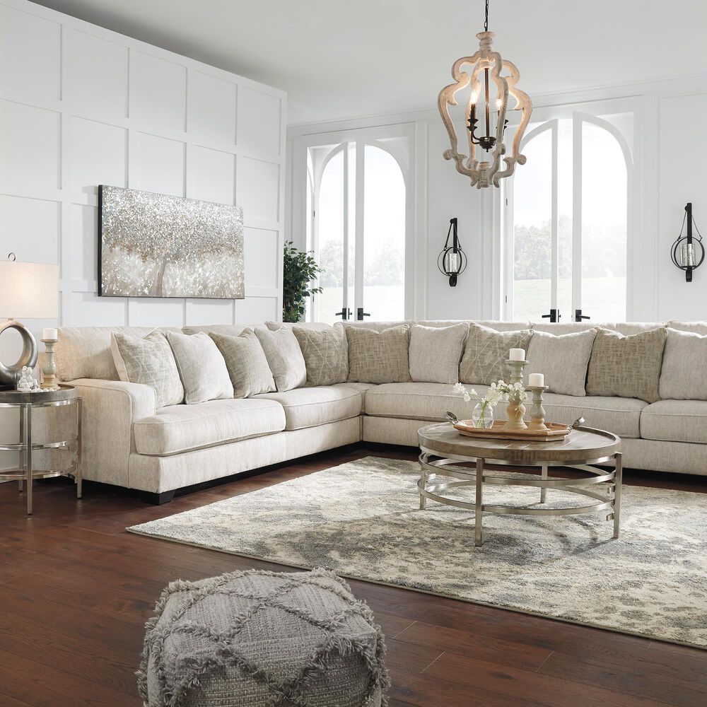 Ashley Rawcliffe 4-Piece Reversible L-Shaped Sectional Set in Parchment, , large