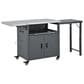 Hearth and Haven Outdoor Kitchen Island Cart with Dual Expandable Stainless Steel Tabletops in Gray, , large