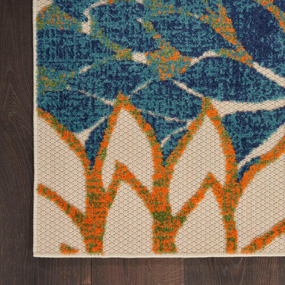 Nourison Aloha 10&#39; x 14&#39; Blue and Green Indoor/Outdoor Area Rug, , large