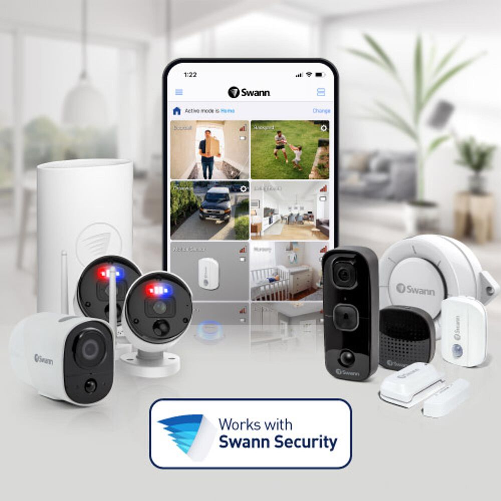Swann Enforcer 4 Camera 8 Channel 1080p Full HD DVR Audio/Video Security System in White, , large