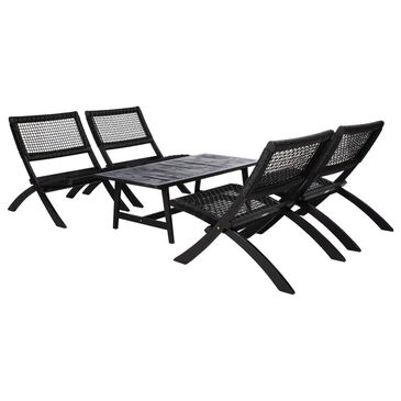 Safavieh Matteo 5-Piece Patio Coffee Set in Black, , large