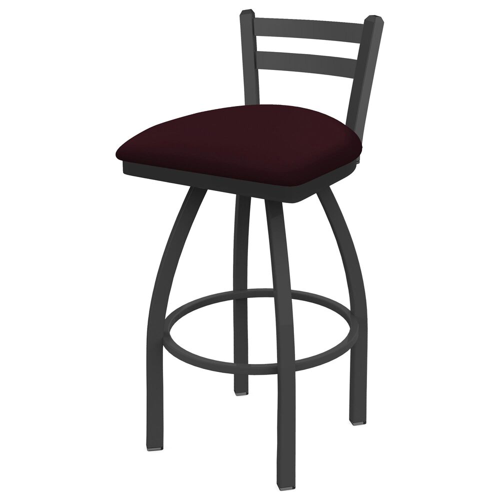 Holland Bar Stool 411 Jackie 25" Low Back Swivel Counter Stool with Pewter and Canter Bordeaux Seat, , large