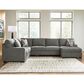 Ashley Clarington 3-Piece Sleeper Right Facing Sectional with Chaise in Greystone, , large