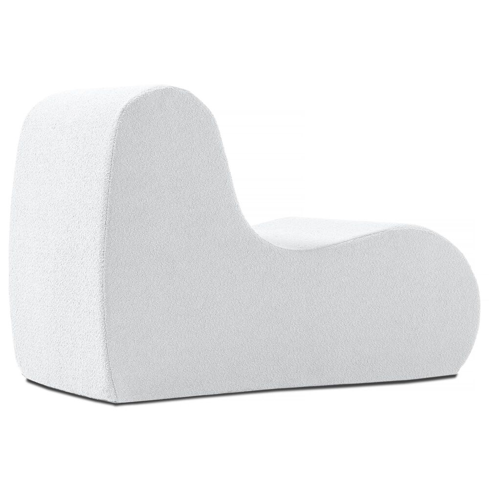 Jaxx Uptown Modern Armless Accent Chair in Boucle White, , large