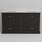 Lexora Home Dukes 60" Double Bathroom Vanity in Espresso with 2 cm White Quartz Top and Rectangular Sinks, , large